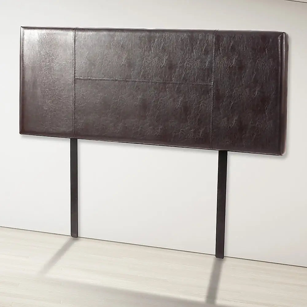 PU Leather Double Bed Headboard Bedhead - Brown - Furniture > Bedroom
