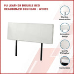 PU Leather Double Bed Headboard Bedhead - White - Furniture > Bedroom