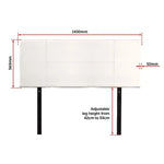PU Leather Double Bed Headboard Bedhead - White - Furniture > Bedroom