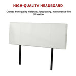 PU Leather Double Bed Headboard Bedhead - White - Furniture > Bedroom