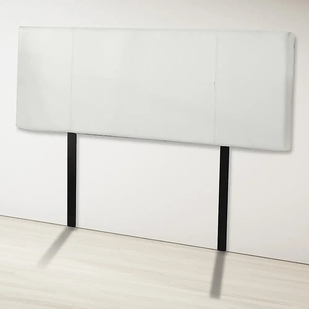 PU Leather Double Bed Headboard Bedhead - White - Furniture > Bedroom