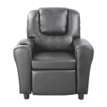 PU Leather Kids Recliner with Drink Holder - Furniture > Office