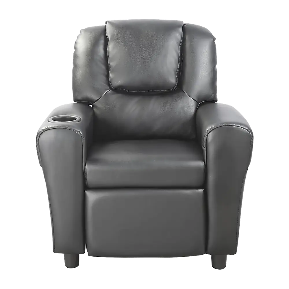 PU Leather Kids Recliner with Drink Holder - Furniture > Office