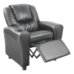 PU Leather Kids Recliner with Drink Holder - Furniture > Office