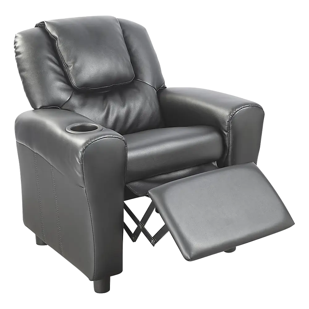 PU Leather Kids Recliner with Drink Holder - Furniture > Office
