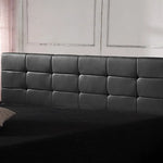 PU Leather King Bed Deluxe Headboard Bedhead - Black - Furniture > Bedroom