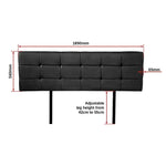 PU Leather King Bed Deluxe Headboard Bedhead - Black - Furniture > Bedroom
