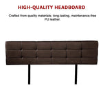PU Leather King Bed Deluxe Headboard Bedhead - Brown - Furniture > Bedroom