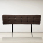 PU Leather King Bed Deluxe Headboard Bedhead - Brown - Furniture > Bedroom