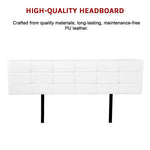 PU Leather King Bed Deluxe Headboard Bedhead - White - Furniture > Bedroom