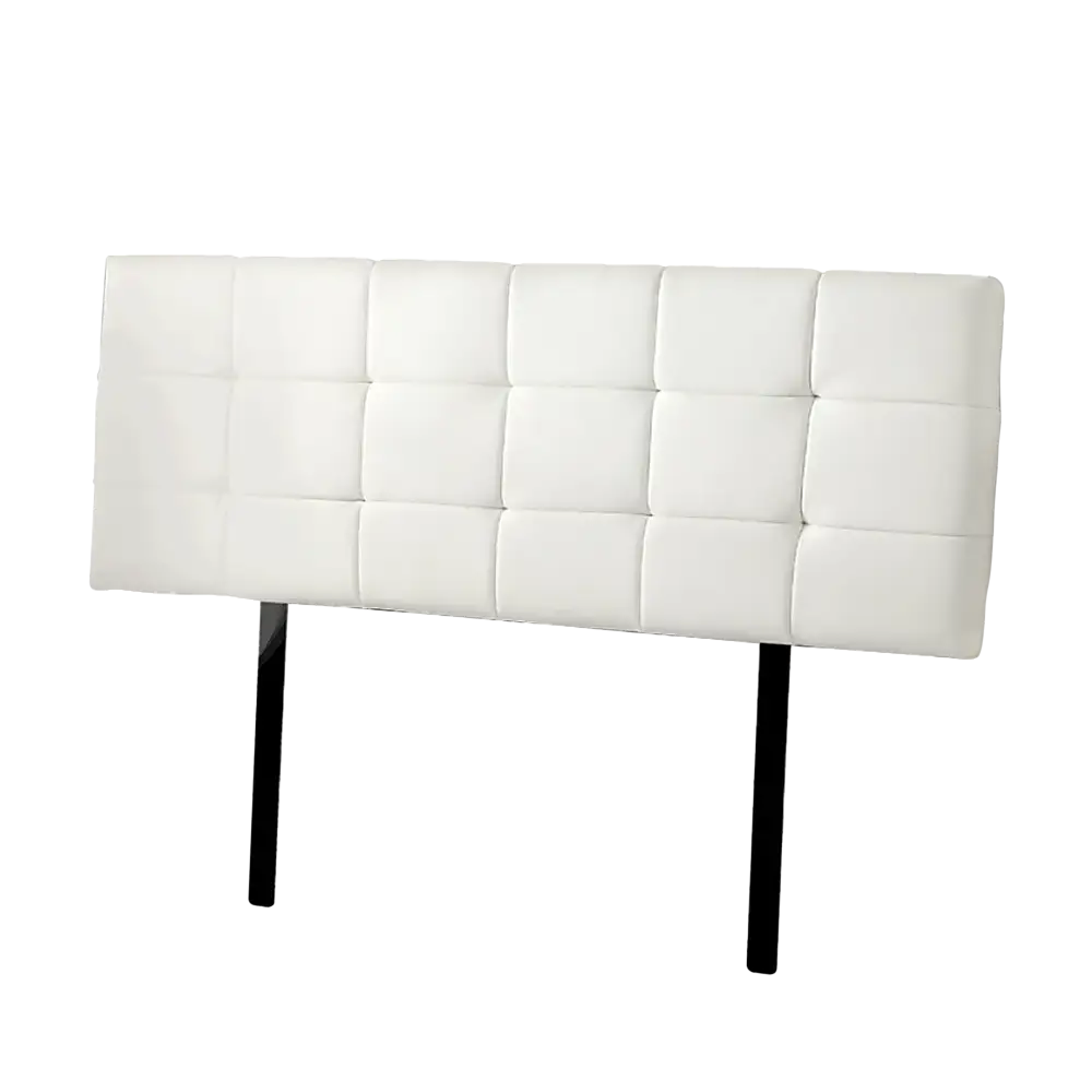 PU Leather King Bed Deluxe Headboard Bedhead - White - Furniture > Bedroom
