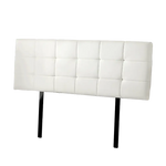 PU Leather King Bed Deluxe Headboard Bedhead - White - Furniture > Bedroom