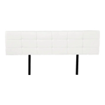 PU Leather King Bed Deluxe Headboard Bedhead - White - Furniture > Bedroom