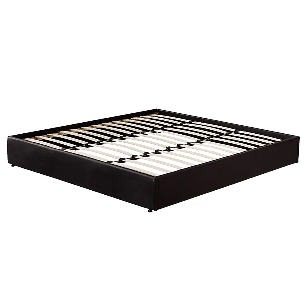 PU Leather King Bed Ensemble Frame Black - Furniture > Bedroom > Beds & Bed Frames