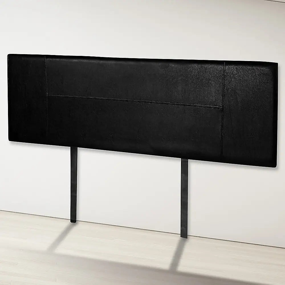 PU Leather King Bed Headboard Bedhead - Black - Furniture > Bedroom