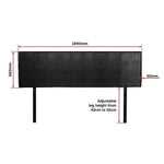 PU Leather King Bed Headboard Bedhead - Black - Furniture > Bedroom