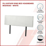 PU Leather King Bed Headboard Bedhead - White - Furniture > Bedroom