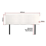 PU Leather King Bed Headboard Bedhead - White - Furniture > Bedroom