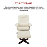 PU Leather Massage Chair Recliner Ottoman Lounge Remote - Furniture > Bar Stools & Chairs