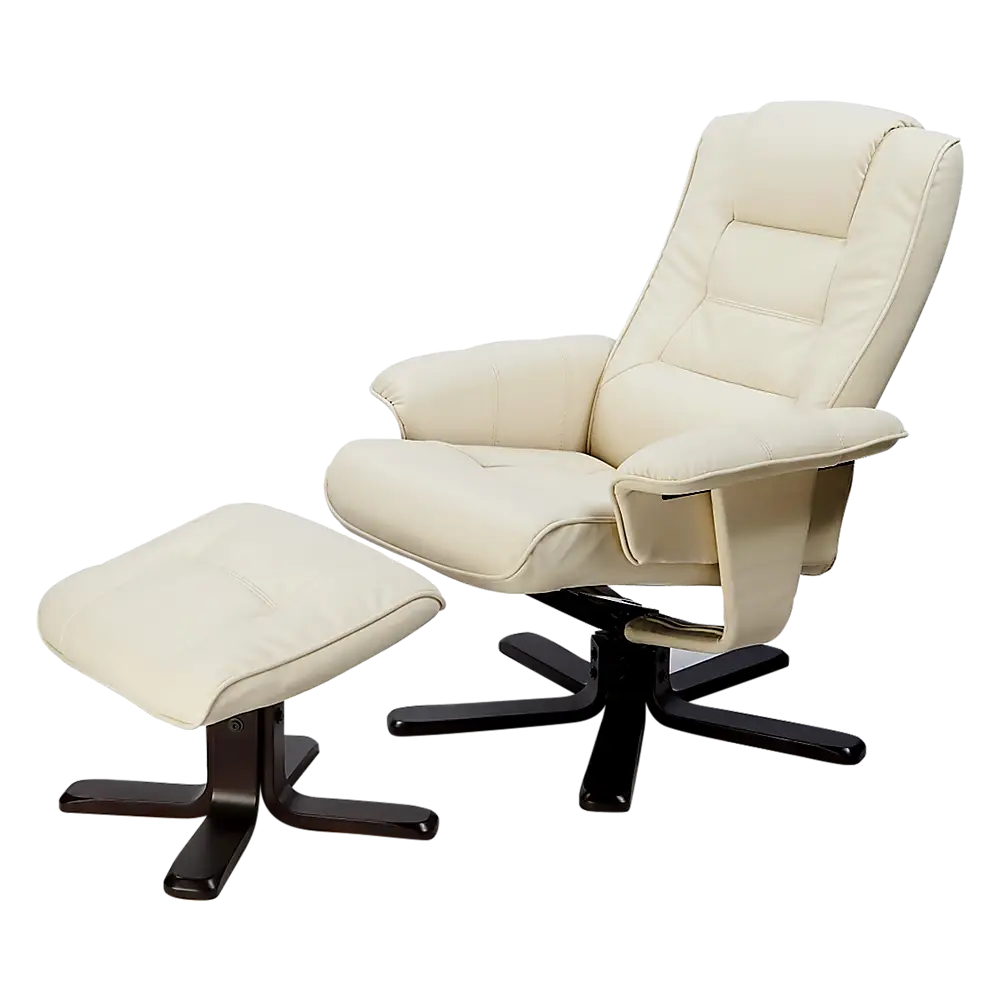 PU Leather Massage Chair Recliner Ottoman Lounge Remote - Furniture > Bar Stools & Chairs