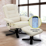 PU Leather Massage Chair Recliner Ottoman Lounge Remote - Furniture > Bar Stools & Chairs