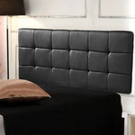 PU Leather Queen Bed Deluxe Headboard Bedhead - Black - Furniture > Bedroom