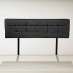 PU Leather Queen Bed Deluxe Headboard Bedhead - Black - Furniture > Bedroom
