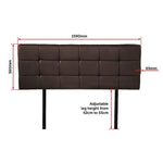 PU Leather Queen Bed Deluxe Headboard Bedhead - Brown - Furniture > Bedroom