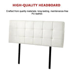 PU Leather Queen Bed Deluxe Headboard Bedhead - White - Furniture > Bedroom