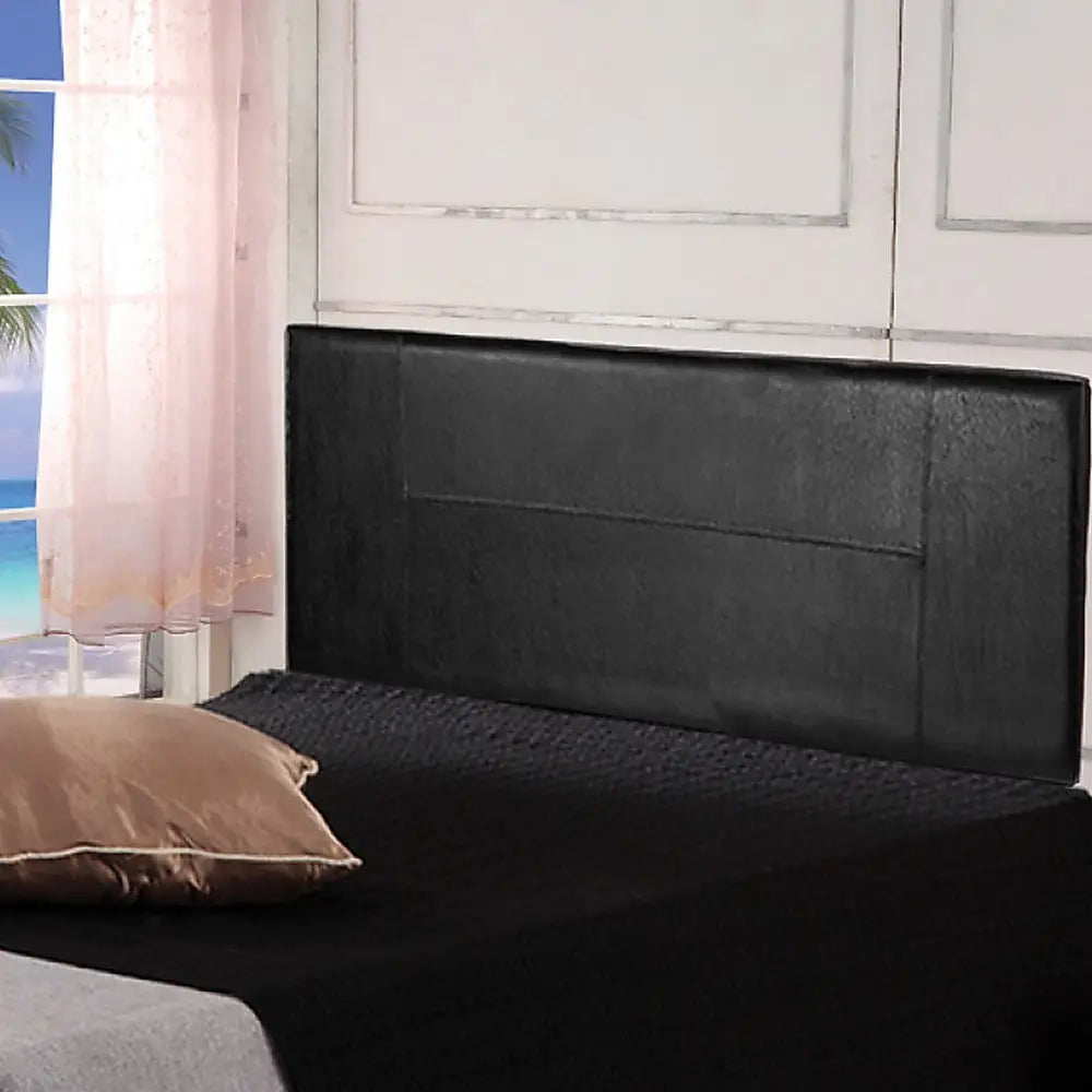 PU Leather Queen Bed Headboard Bedhead - Black - Furniture > Bedroom
