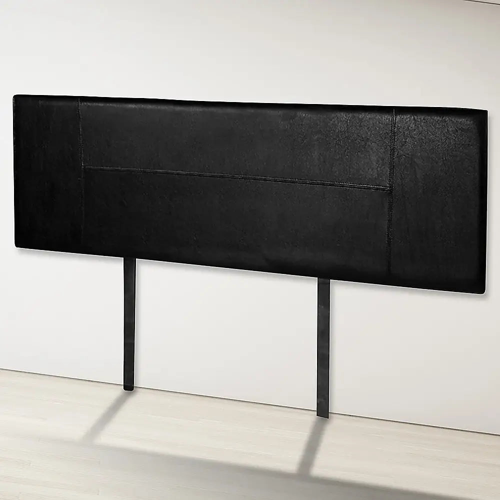 PU Leather Queen Bed Headboard Bedhead - Black - Furniture > Bedroom