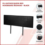 PU Leather Queen Bed Headboard Bedhead - Black - Furniture > Bedroom