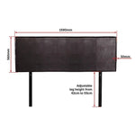 PU Leather Queen Bed Headboard Bedhead - Brown - Furniture > Bedroom