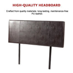 PU Leather Queen Bed Headboard Bedhead - Brown - Furniture > Bedroom