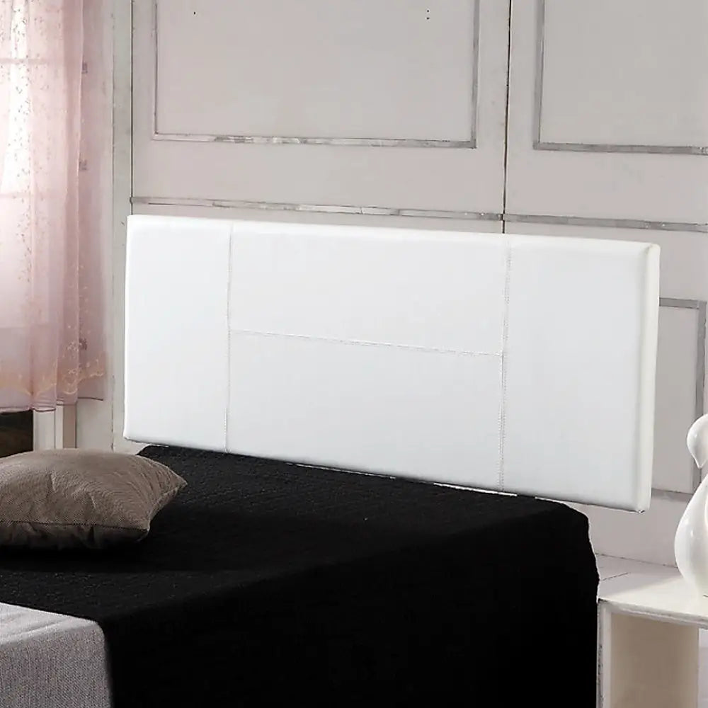 PU Leather Queen Bed Headboard Bedhead - White - Furniture > Bedroom