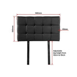 PU Leather Single Bed Deluxe Headboard Bedhead - Black - Furniture > Bedroom