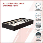 PU Leather Single Bed Ensemble Frame - Furniture > Bedroom > Beds & Bed Frames