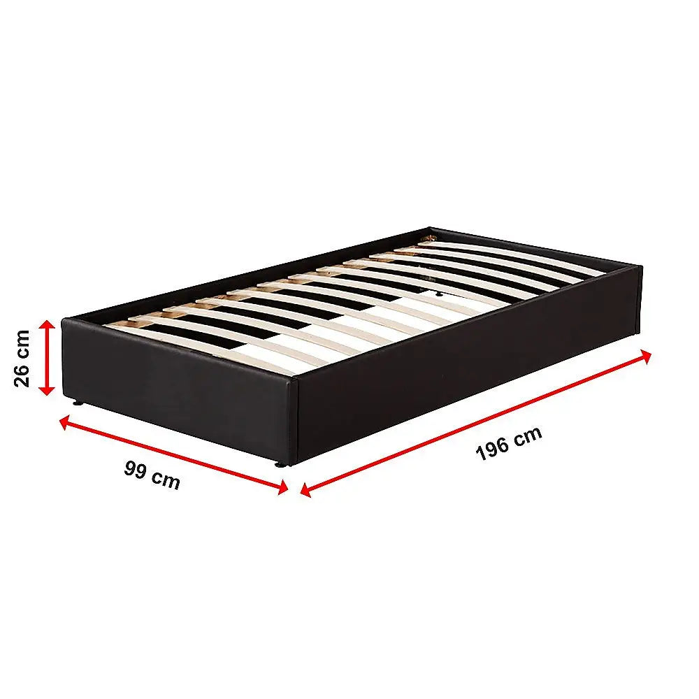 PU Leather Single Bed Ensemble Frame - Furniture > Bedroom > Beds & Bed Frames