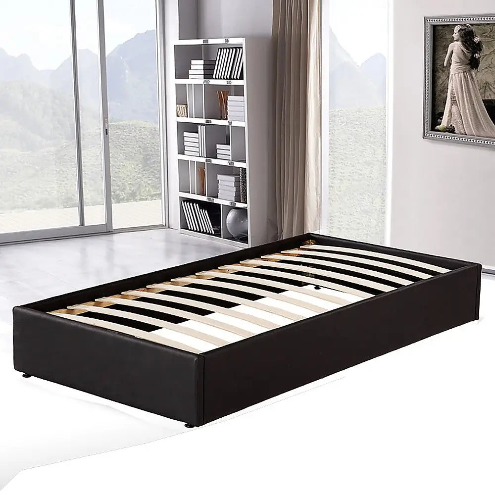 PU Leather Single Bed Ensemble Frame - Furniture > Bedroom > Beds & Bed Frames
