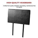 PU Leather Single Bed Headboard Bedhead - Black - Furniture > Bedroom
