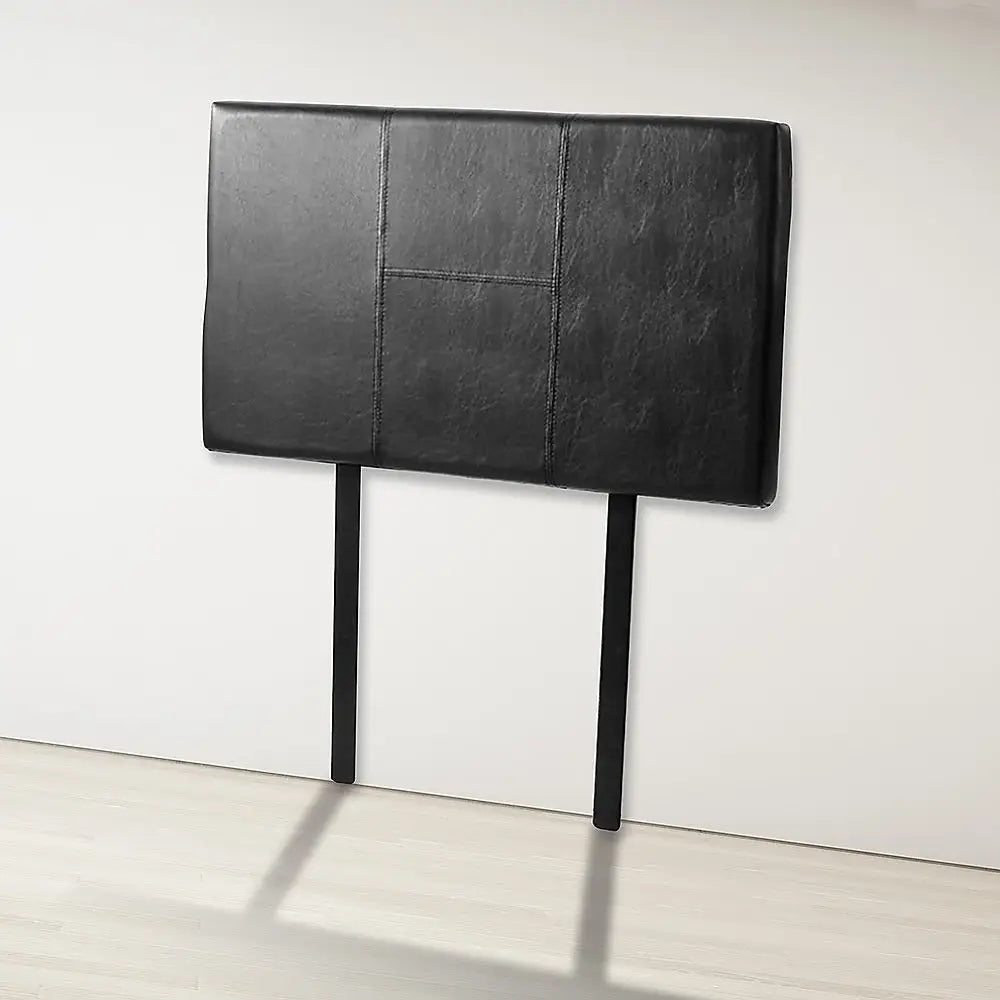 PU Leather Single Bed Headboard Bedhead - Black - Furniture > Bedroom