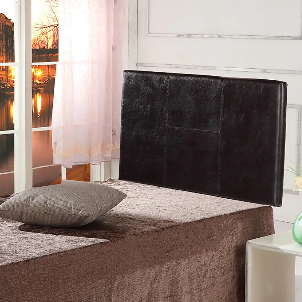PU Leather Single Bed Headboard Bedhead - Brown - Furniture > Bedroom