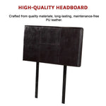 PU Leather Single Bed Headboard Bedhead - Brown - Furniture > Bedroom