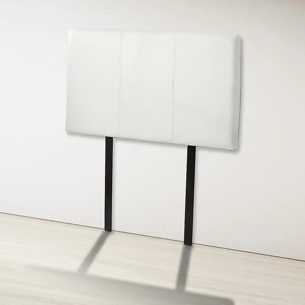 PU Leather Single Bed Headboard Bedhead - White - Furniture > Bedroom