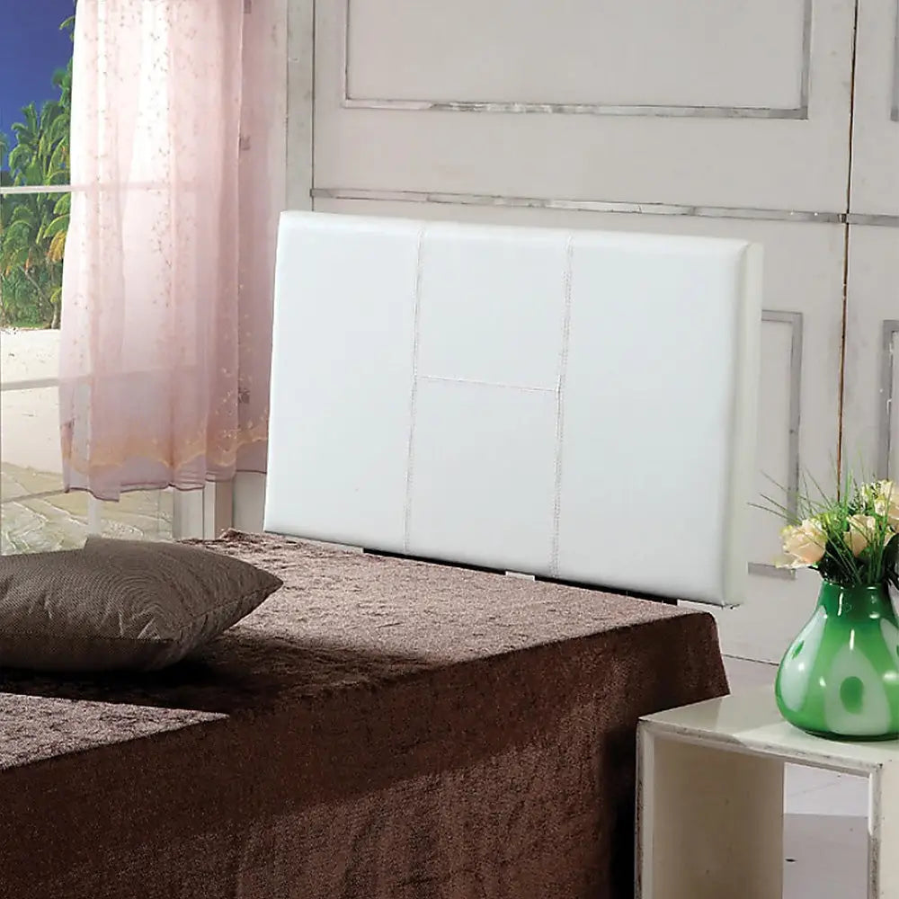 PU Leather Single Bed Headboard Bedhead - White - Furniture > Bedroom
