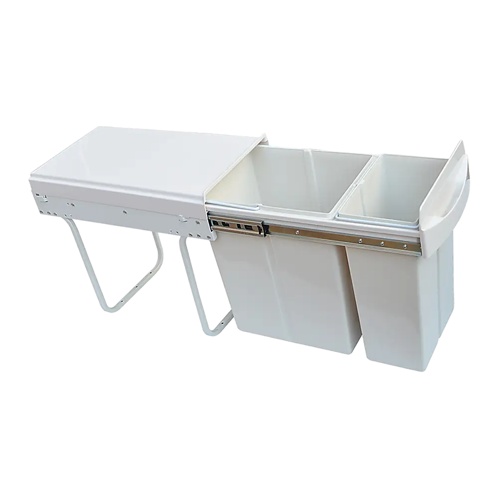 Pull Out Bin Kitchen Double Dual Slide Garbage Rubbish Waste 10L + 20L - Home & Garden > Kitchenware