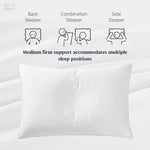 Puredown Goose Down and Feather Pillow Inserts for Sleeping 100% Cotton Fabric Cover Bed Pillows Set of 2 White Queen