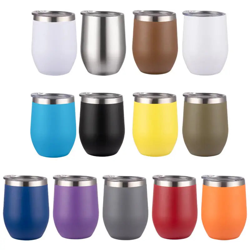 Purple 12oz Double-Wall Vacuum 304 Eggshell Cup - Mini Portable Insulated U-Shaped Cup Creative Small Beer Mug