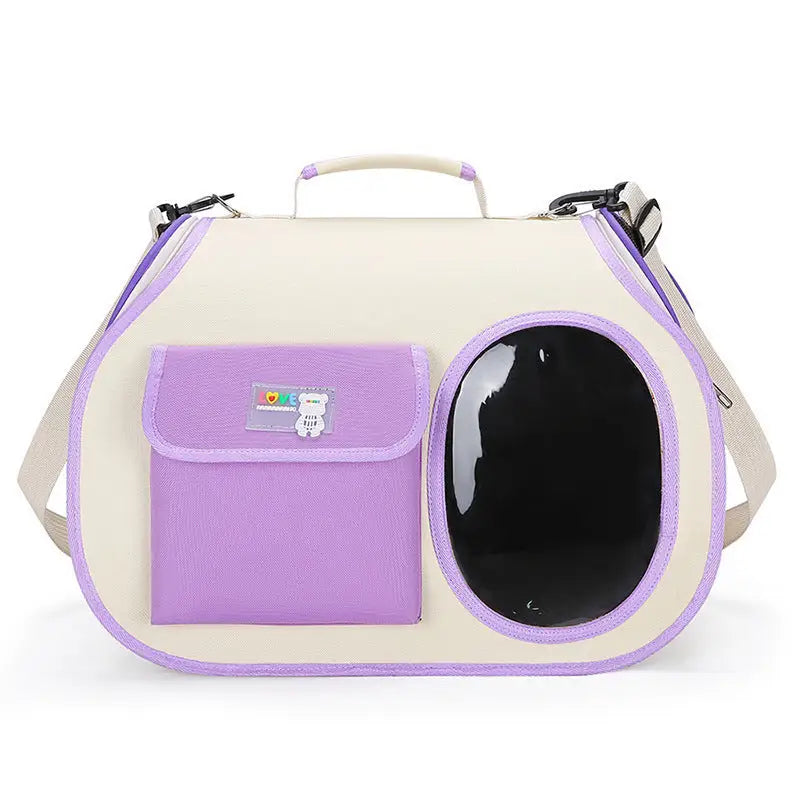 Purple Colors Pet Carrier Backpack Breathable Cat Carrier Backpack with Transparent Window Airline Approved Dog