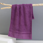 Purple Luxury 100% Cotton Face Towel Set - 3-Piece Thick & Absorbent Towels - Home & Garden > Bathroom Accessories >